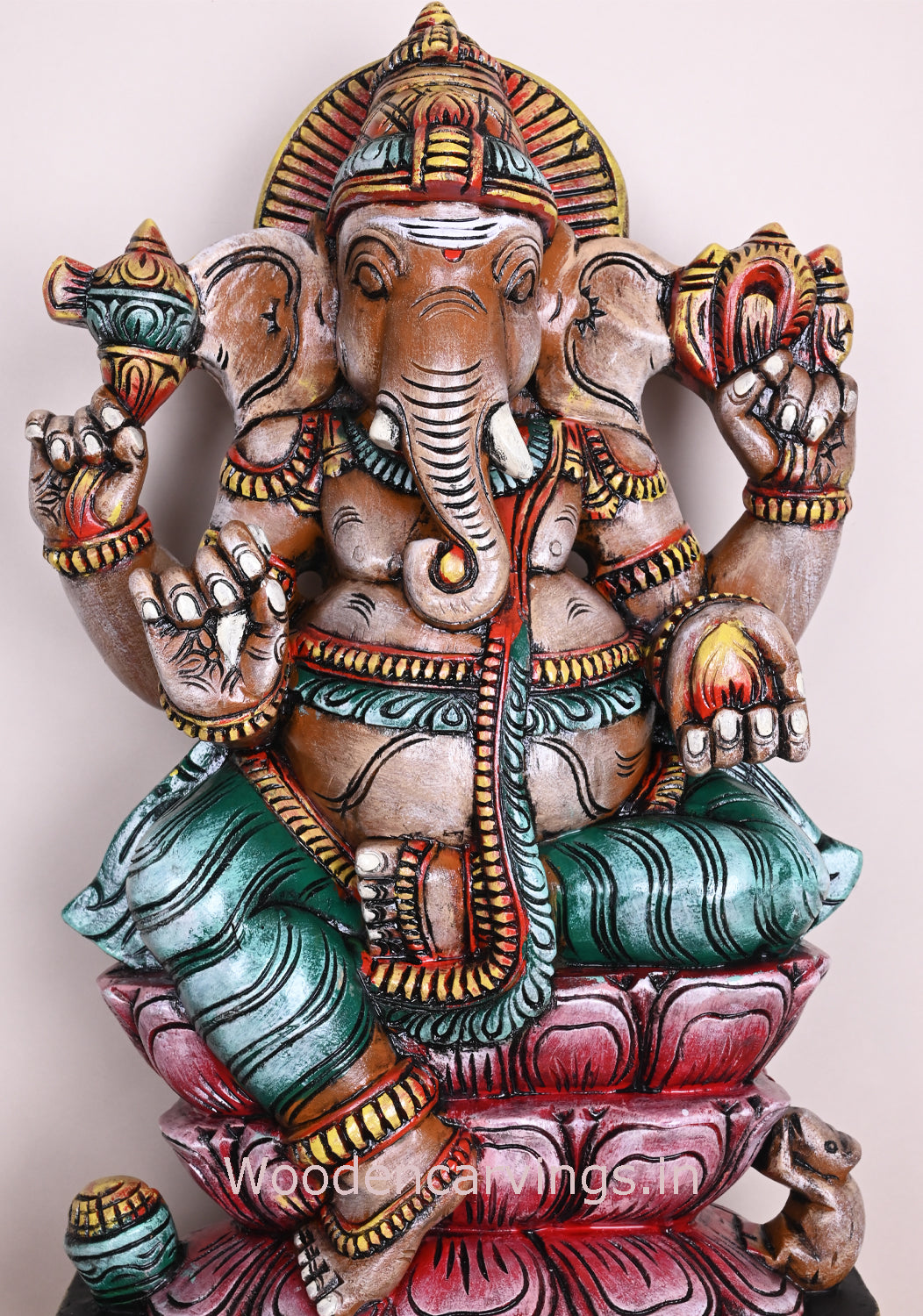 multicolors Mangala Raja Ganapathi Wooden