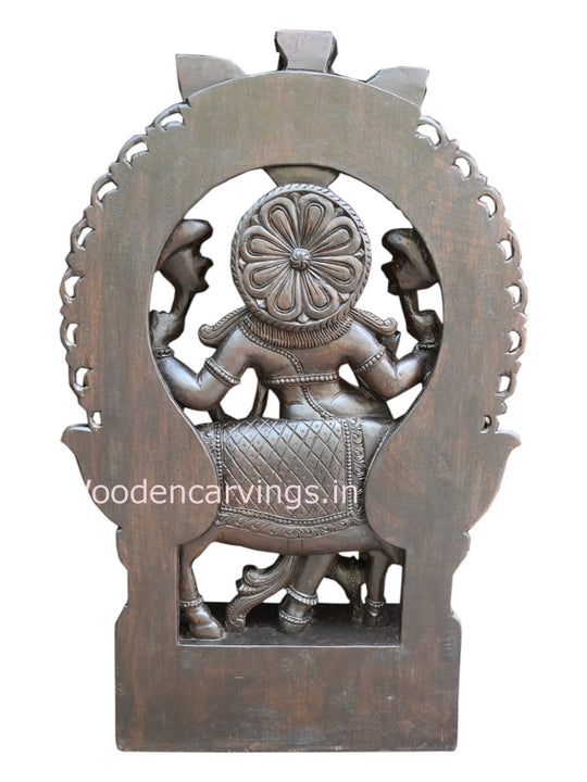 Shri Krishna Playing With Flute Arch Wooden 49"