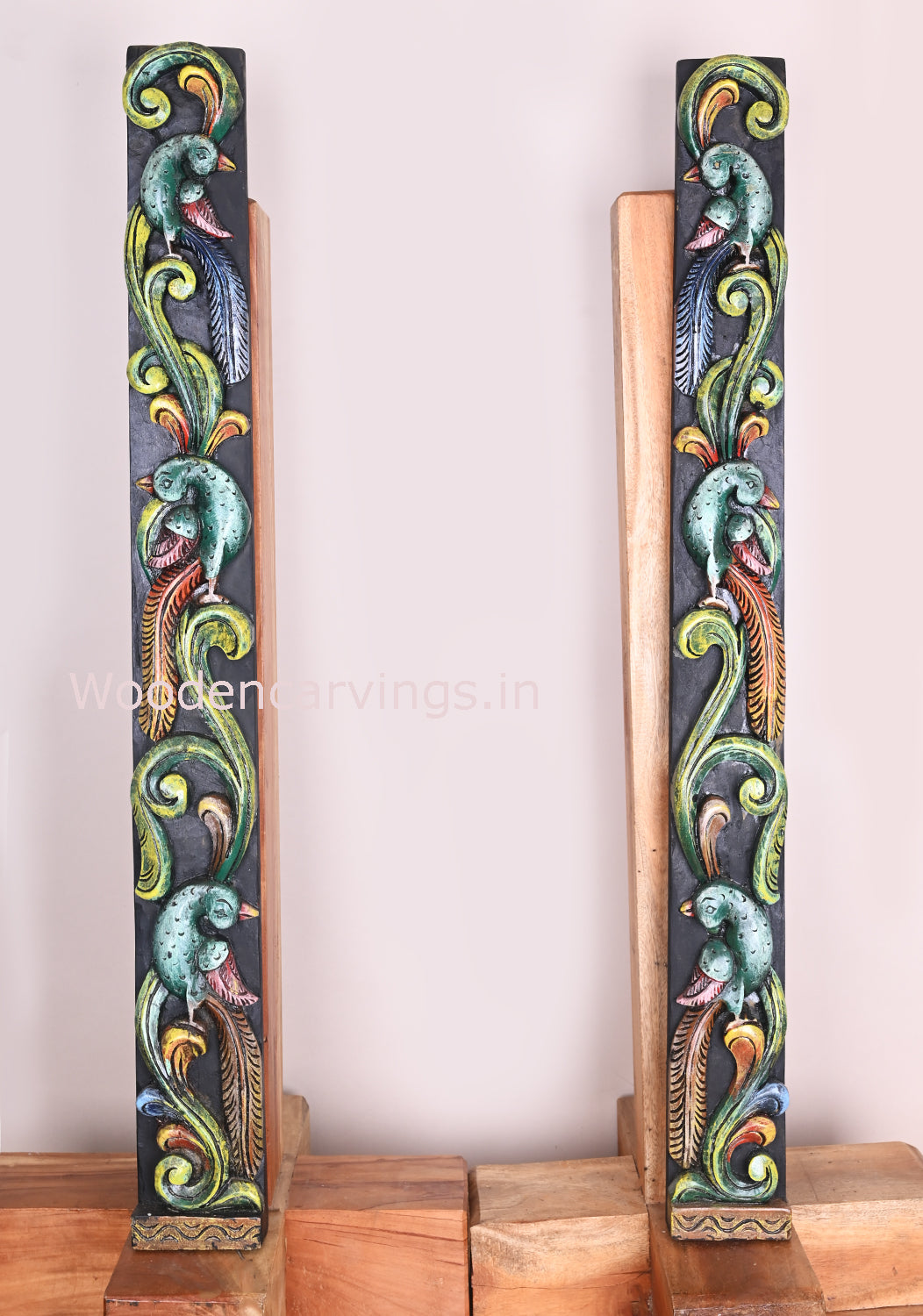 Peacocks wooden 