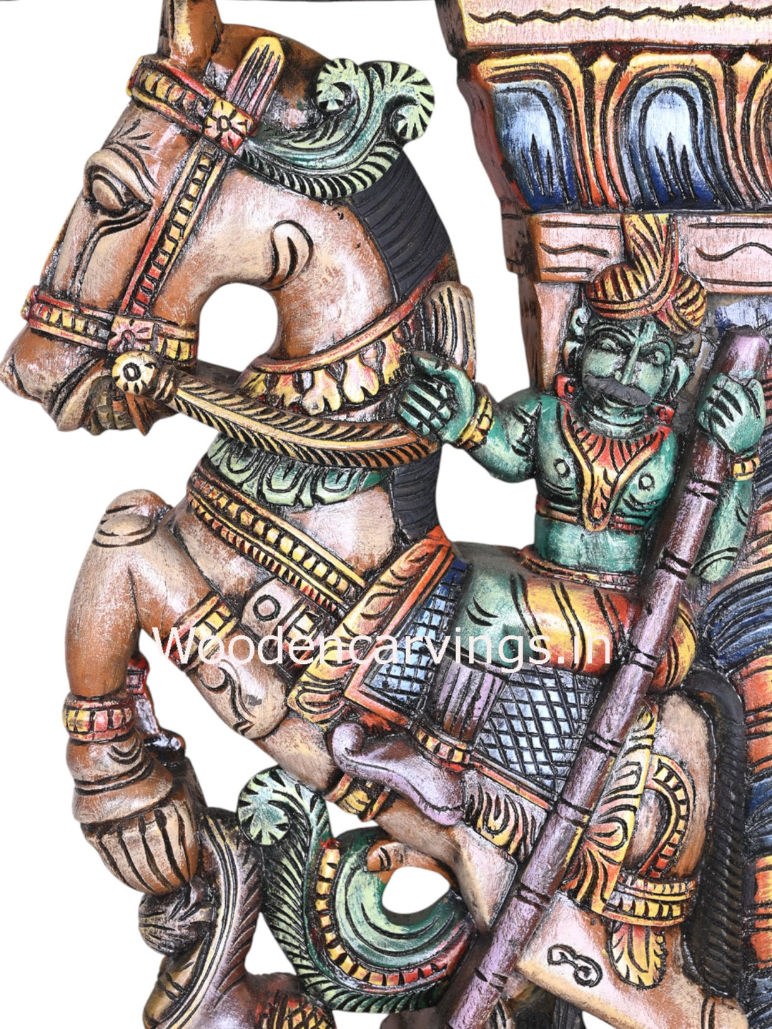Powerful Warriors on Horseback Wooden Brackets – 31"