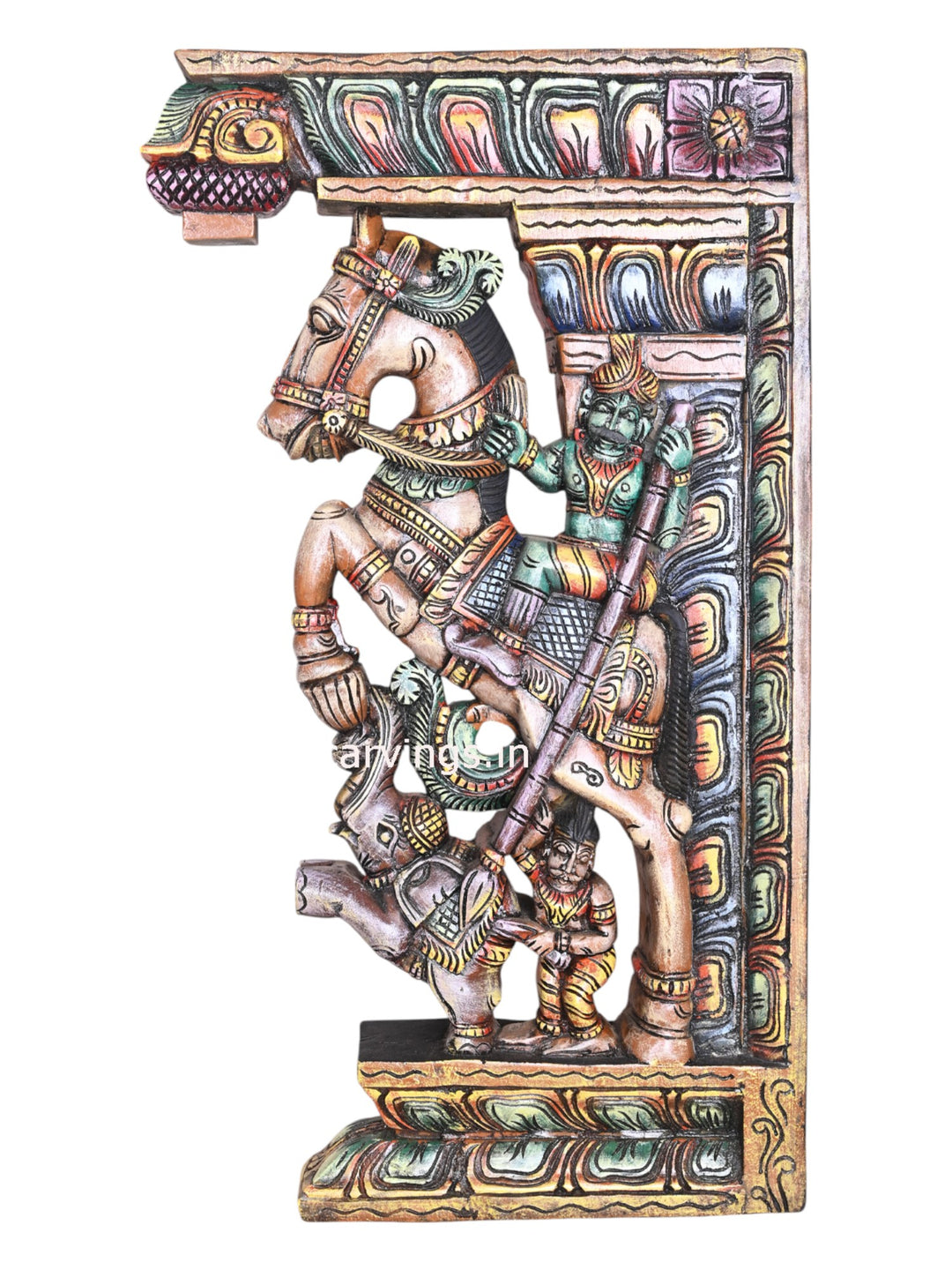 Powerful Warriors on Horseback Wooden Brackets – 31"