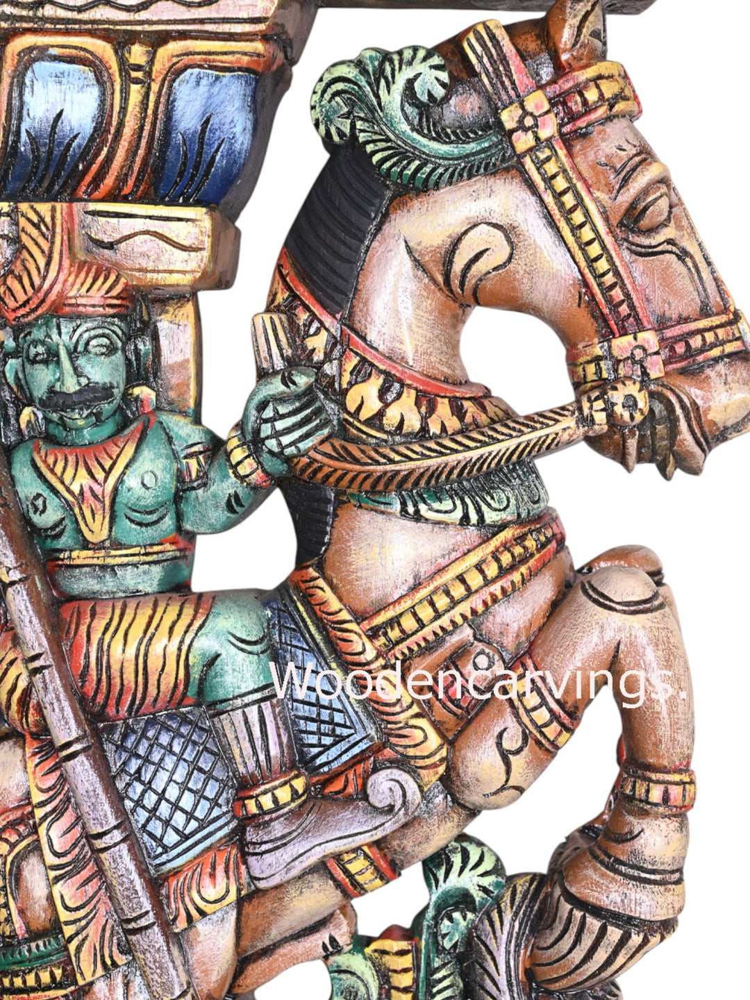 Powerful Warriors on Horseback Wooden Brackets – 31"