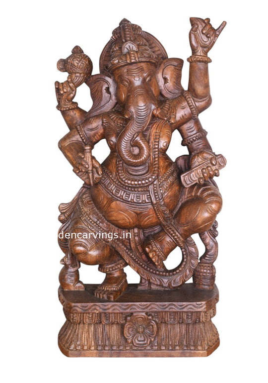 wooden dancing Ganesha