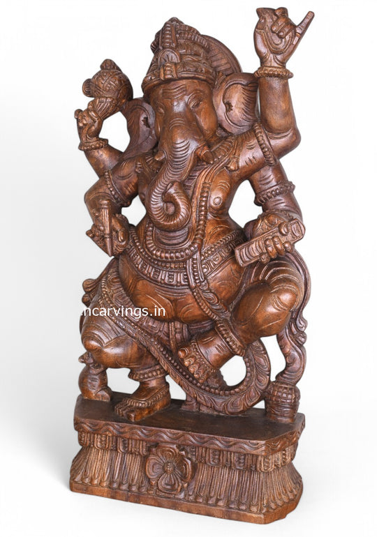 wooden dancing Ganesha