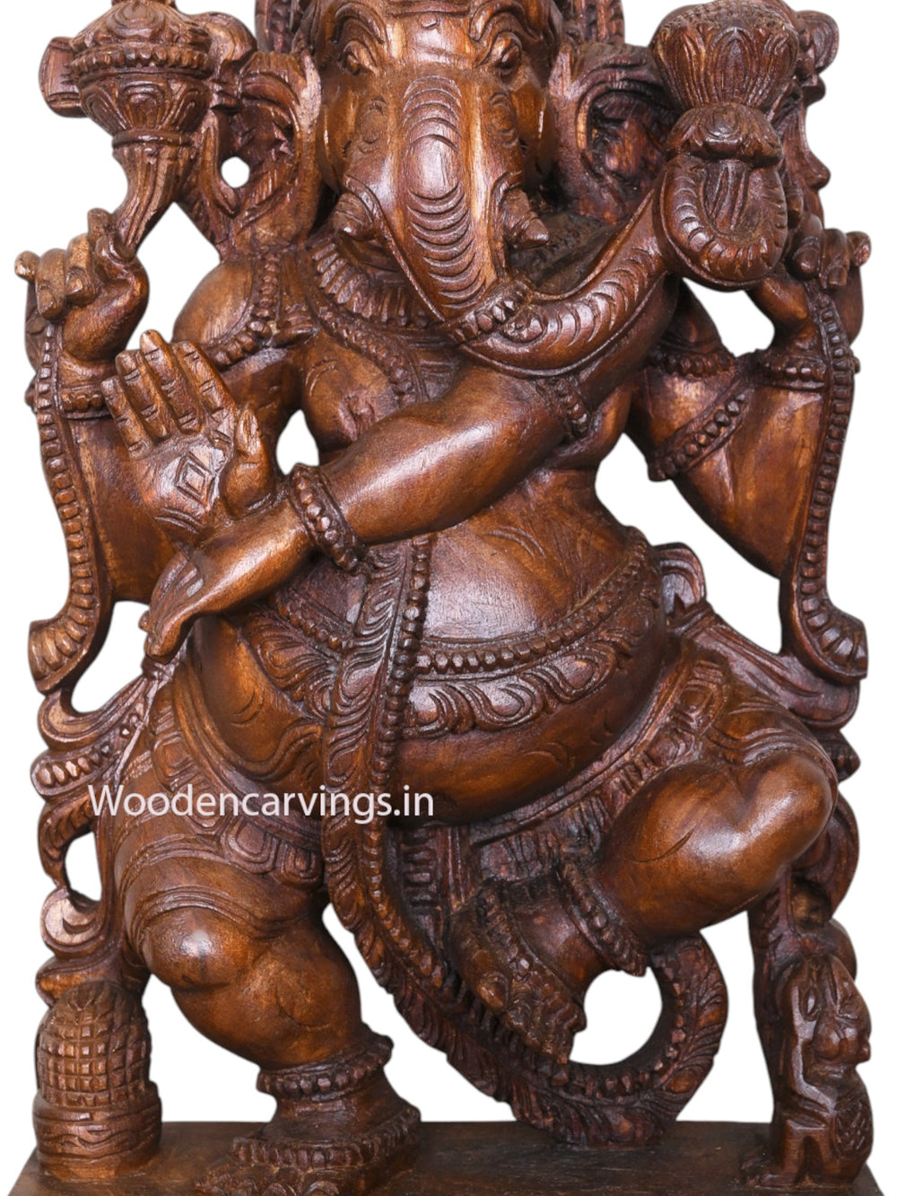 Holding Lotus in Trunk Dancing Light Weight Auspicious Mangalahara Ganapathi For Your Pooja Room Entrance Sculpture 25"