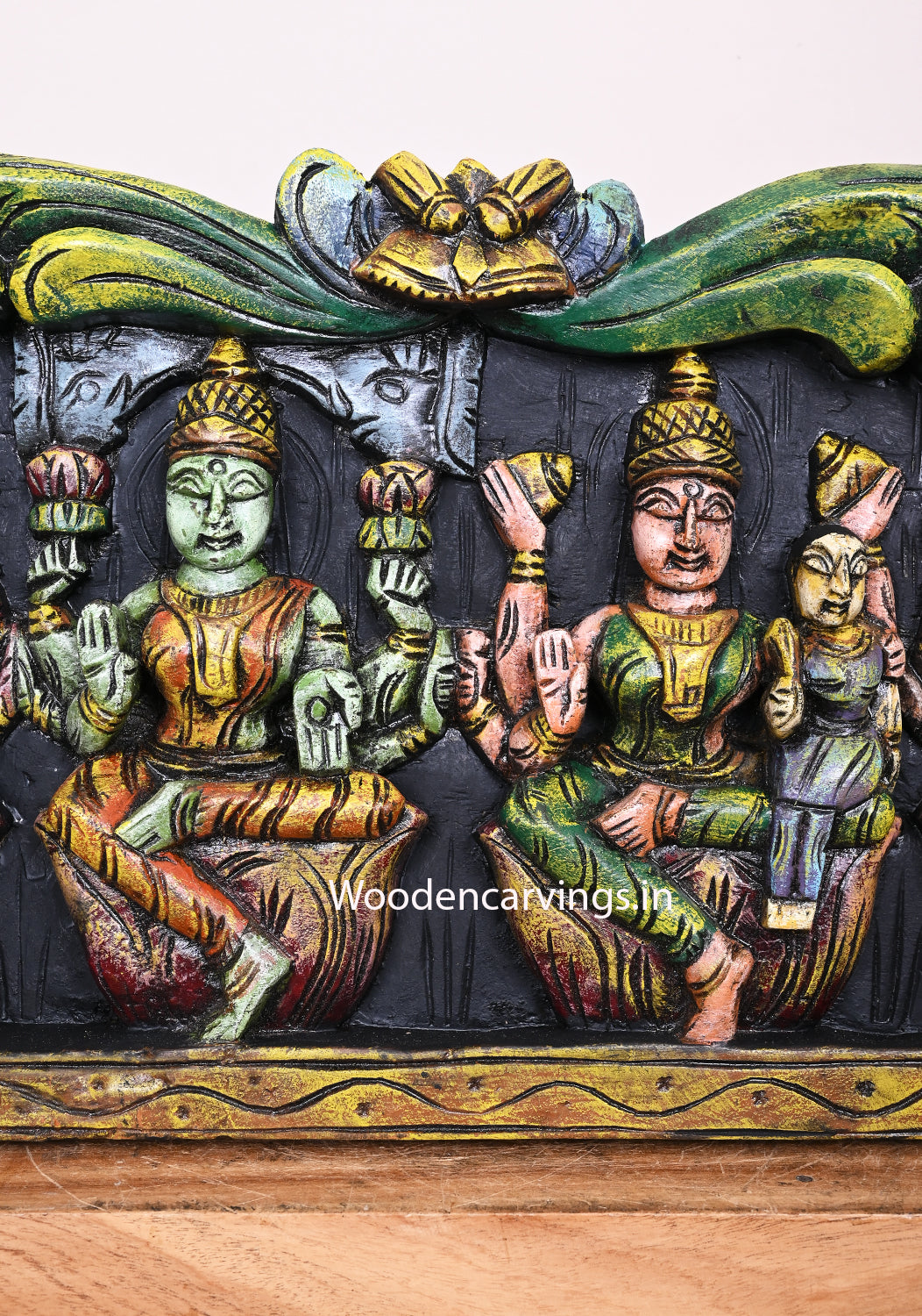 Multicolored Ashta Lakshmi Wooden Panel for Prosperity – 48