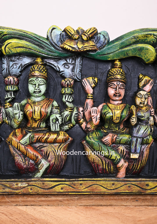 Multicolored Ashta Lakshmi Wooden Panel for Prosperity – 48