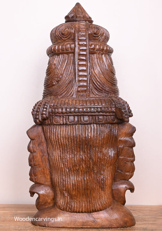 Lord Mahadev Handmade Detaily Carved Entrance and Pooja Room Decor Wooden Mask 21"