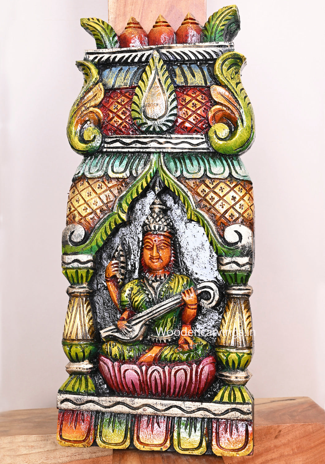 Saraswathi Wooden Wall Mount 18"