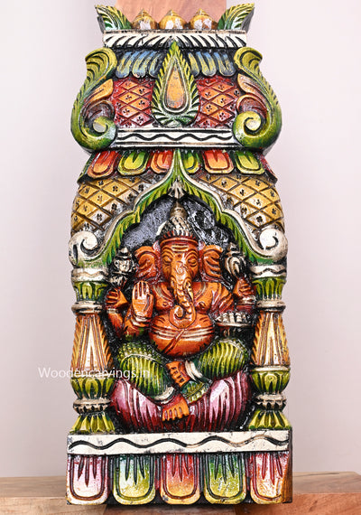 Wall and Entrance Decor Wooden Handmade Colourful Light Weight Wooden Kavadi 18"