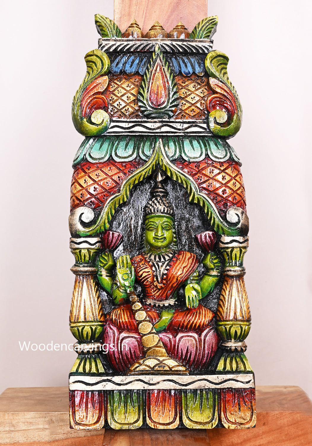 Maha Lakshmi Wooden Wall Mount 18"
