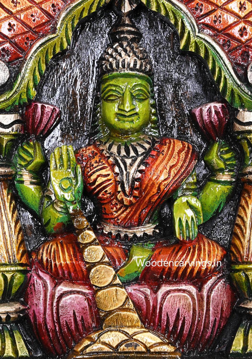 Maha Lakshmi Wooden Wall Mount