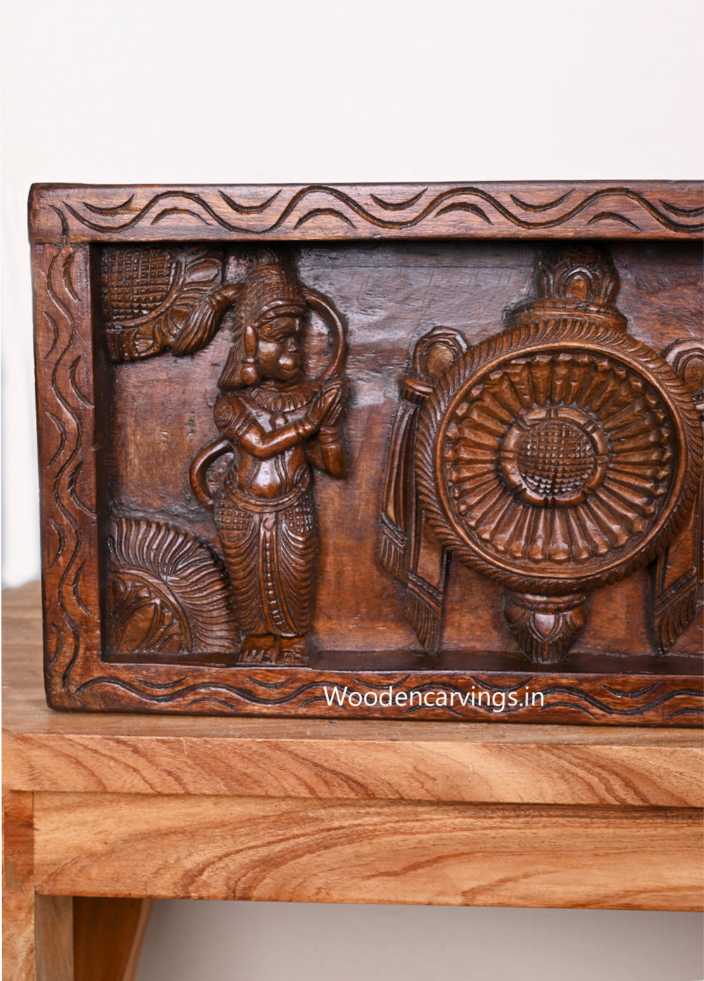 Wooden Lord Balaji with Garuda & Hanuman