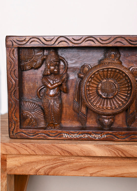 Wooden Lord Balaji with Garuda & Hanuman