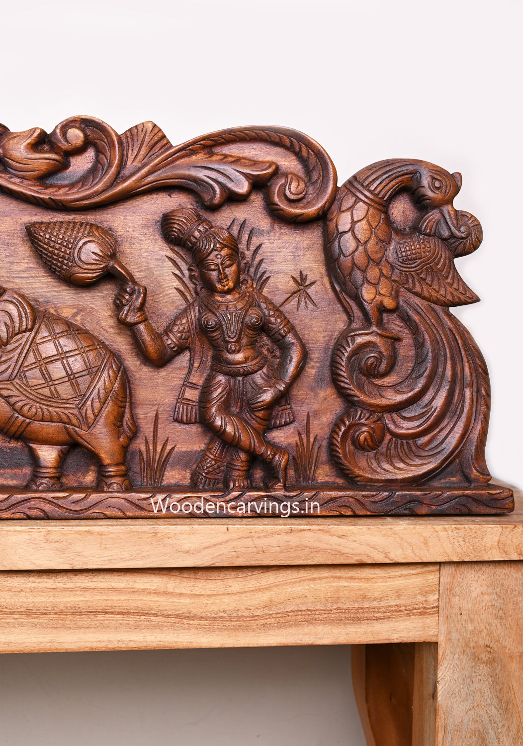 Wooden Gaja Ganesha Wall Panel 48"