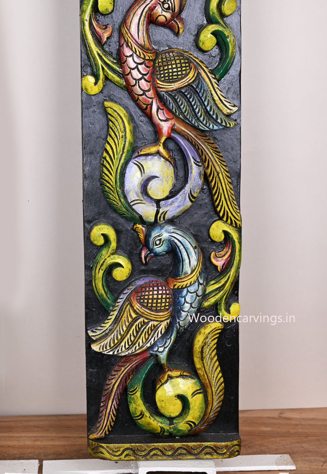 Peacock Wooden Wall Panel 36"