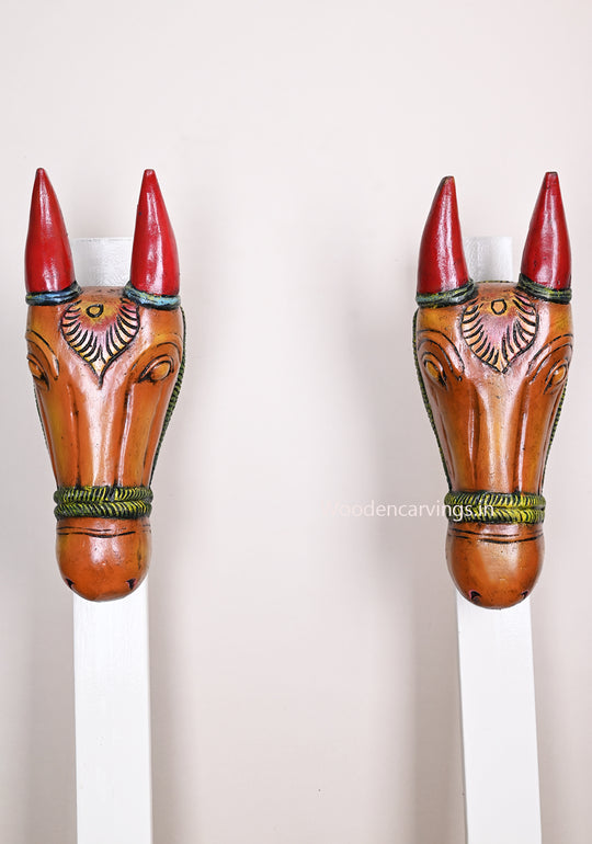 Multicolored Wooden Vastu Entrance Decor Masks – 16" Hooks Fixed