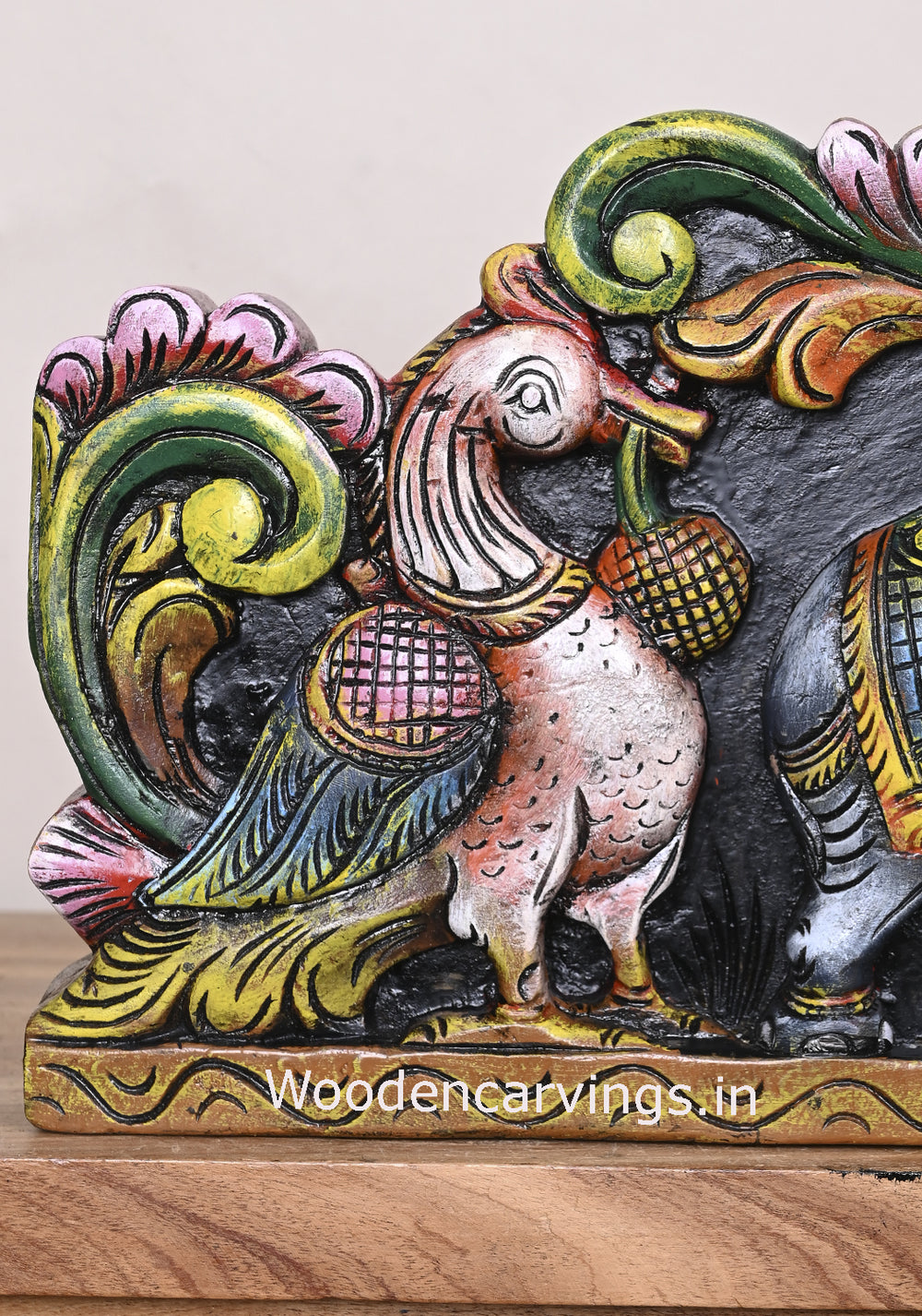 Lord  Gaja Ganesha (Annapakshi) Wooden Wall Panel