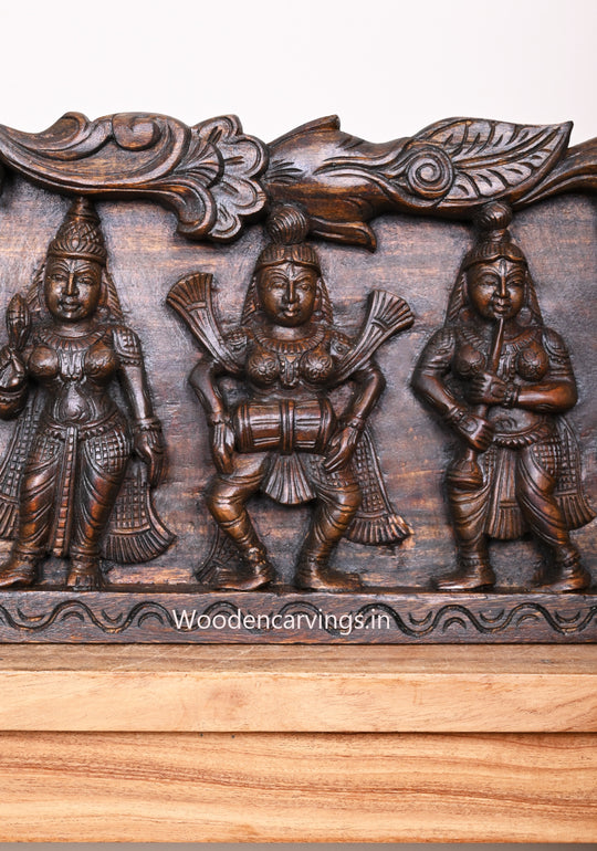 Lord Krishna  Brown Wooden Wall Panel 54"