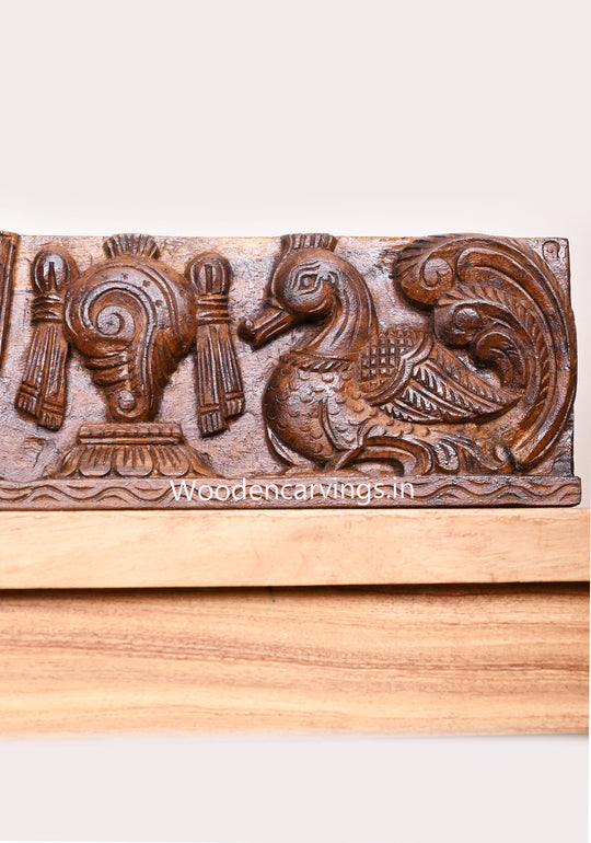 Wooden Chanku Nama Chakra With Hamsa Bird  Wall Panel 24"