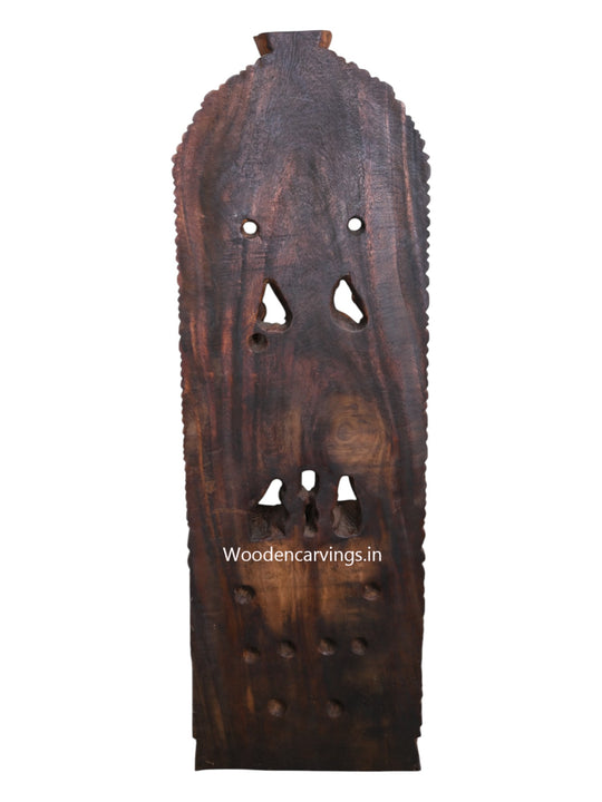 Outstanding Handmade Work of Goddess Maha Lakshmi Standing On Lotus and Blessing Wooden Jali Work Wall Mount 60"