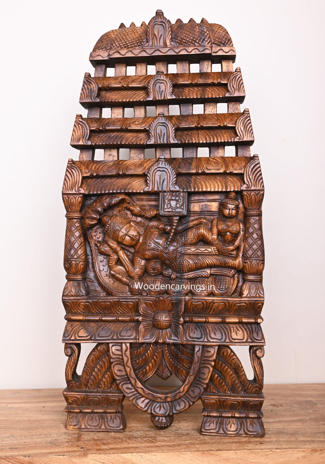 Shri Padmanabha Swamy Mandap Temple Design Beautiful Wooden Home Decoration Kavadi 25"