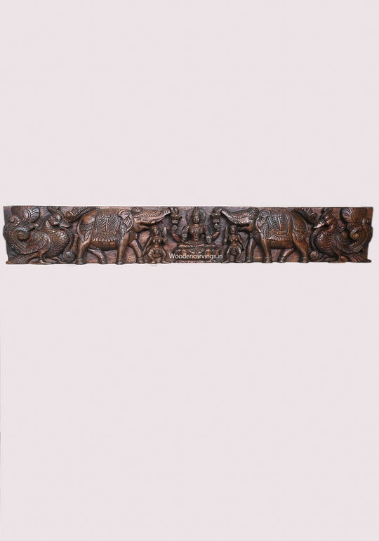 Gaja Lakshmi with Elephants & Annapakshi Panel 45.5" | Divine Wall Art