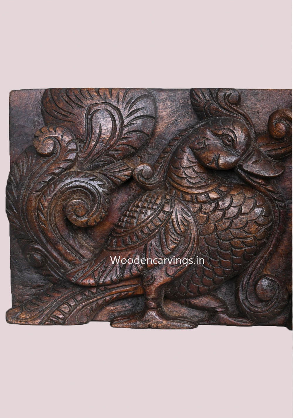 Gaja Lakshmi with Elephants & Annapakshi Panel 45.5" | Divine Wall Art