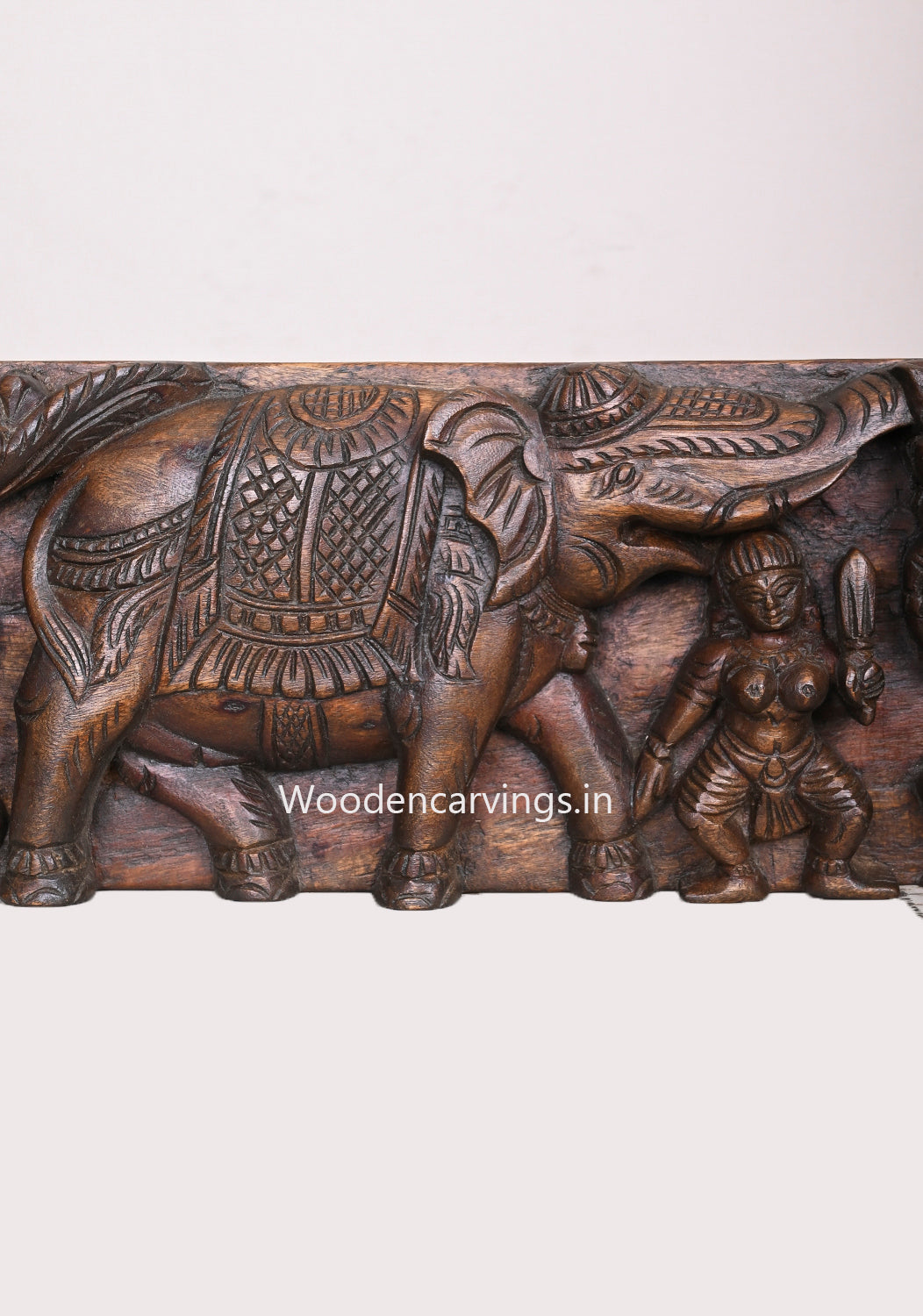 Gaja Lakshmi with Elephants & Annapakshi Panel 45.5" | Divine Wall Art