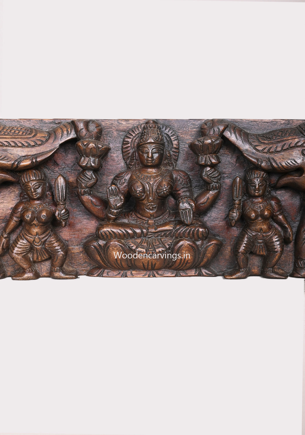 Gaja Lakshmi with Elephants & Annapakshi Panel 45.5" | Divine Wall Art