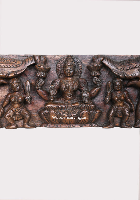 Gaja Lakshmi with Elephants & Annapakshi Panel 45.5" | Divine Wall Art