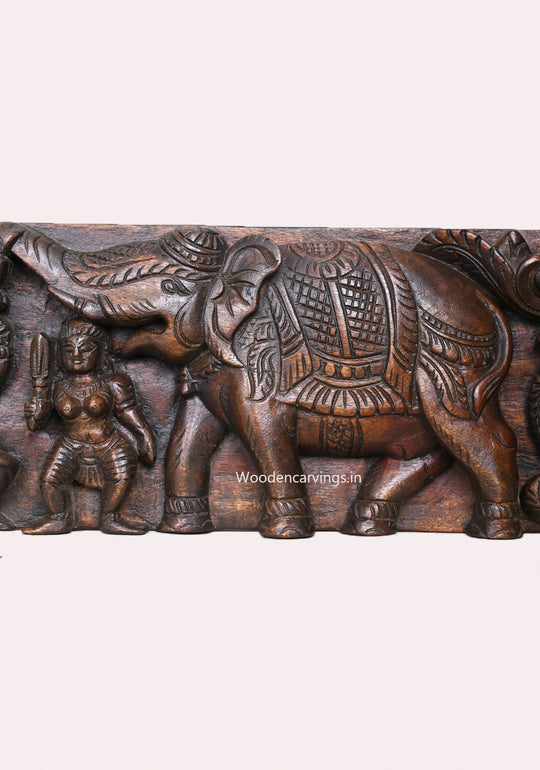 Gaja Lakshmi with Elephants & Annapakshi Panel 45.5" | Divine Wall Art