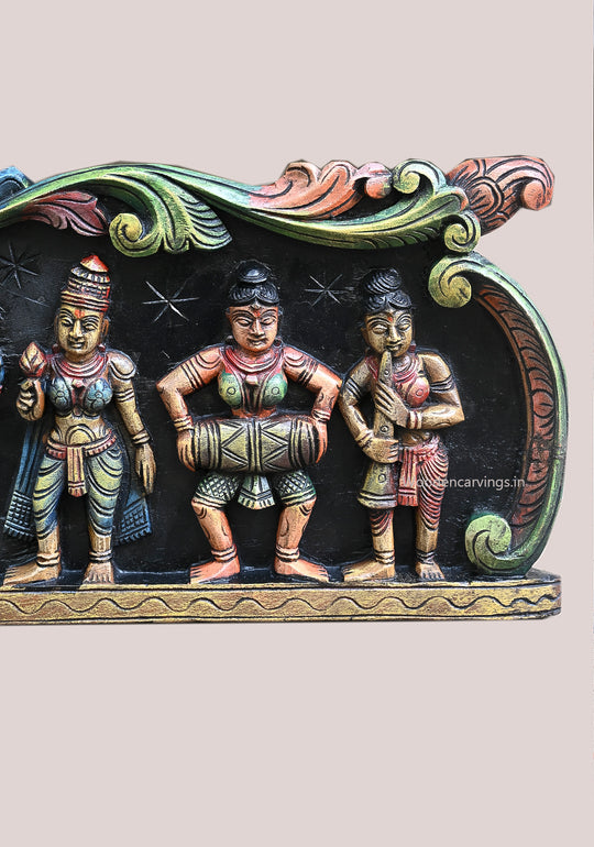 Venugopal Fluting Krishna wooden Wall Panel 35"