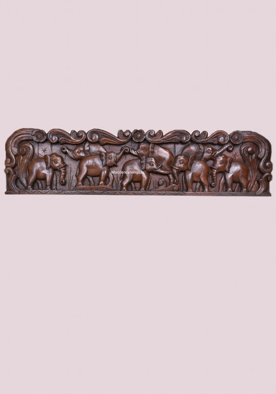 Group of Elephants  Wooden Wall Panel – 47.5"