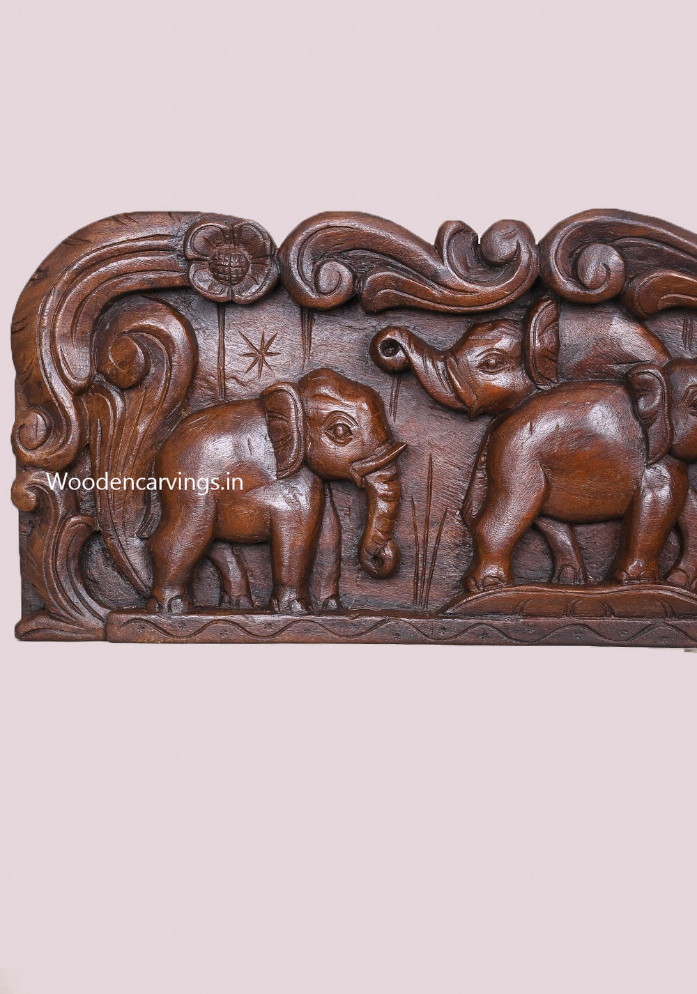 Dark Chocolate Group of wooden Elephants