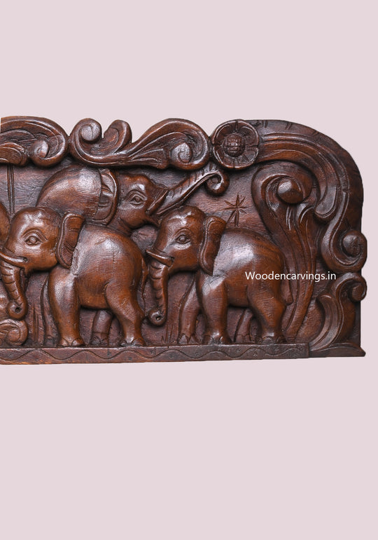 Group of Elephants  Wooden Wall Panel – 47.5"