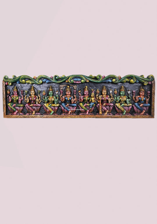 Elegant Asta Lakshmi Floral Wooden Panel with – 42"