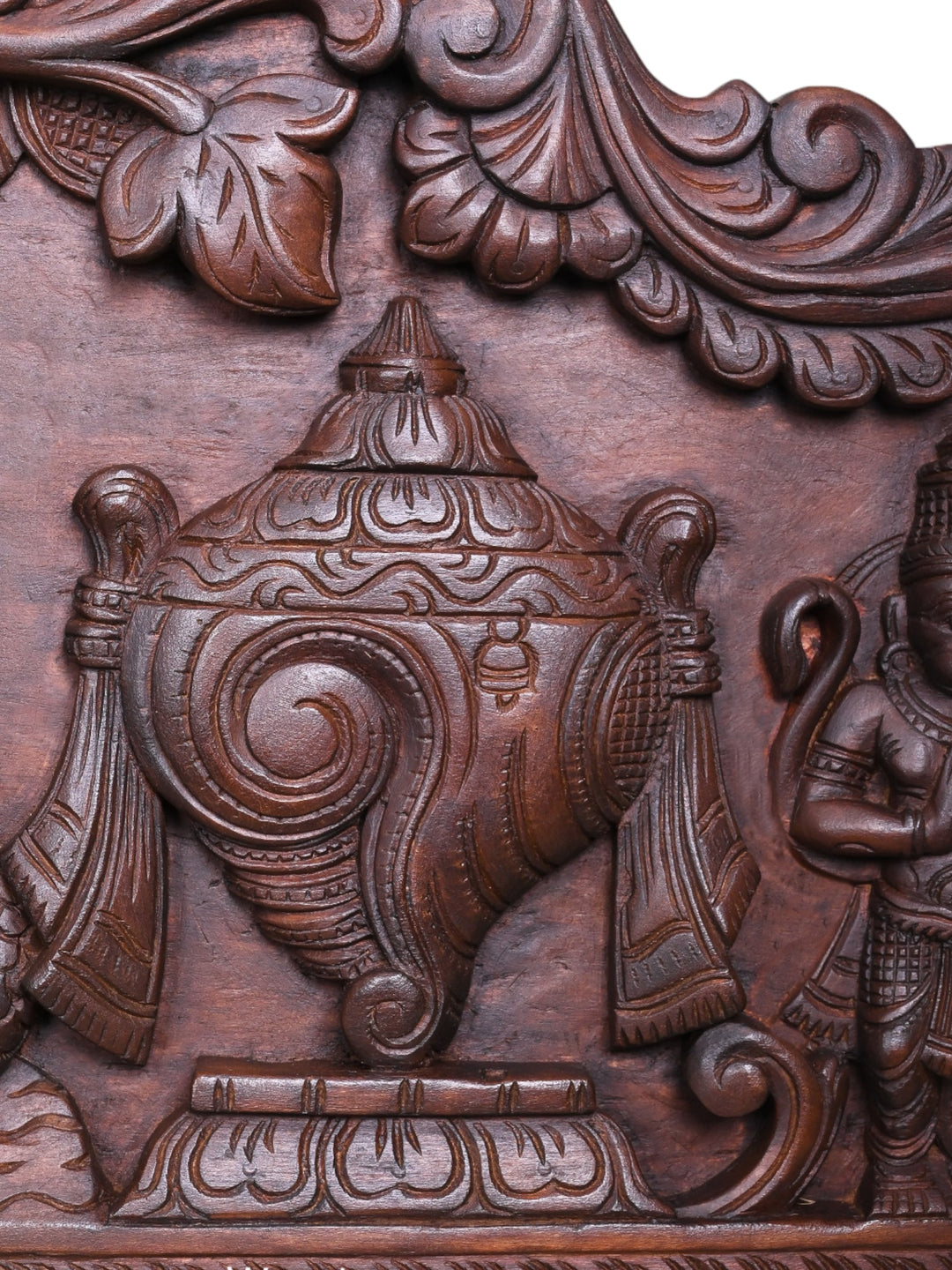 Narayanar Lakshmi Padmanabar Reclining on Adisesha Wooden Panel 48"