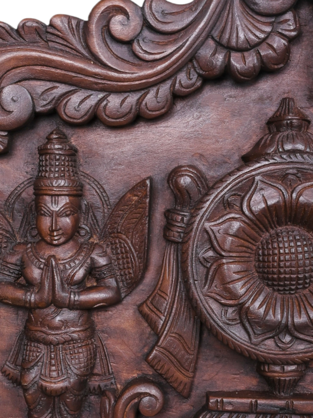 Narayanar Lakshmi Padmanabar Reclining on Adisesha Wooden Panel 48"