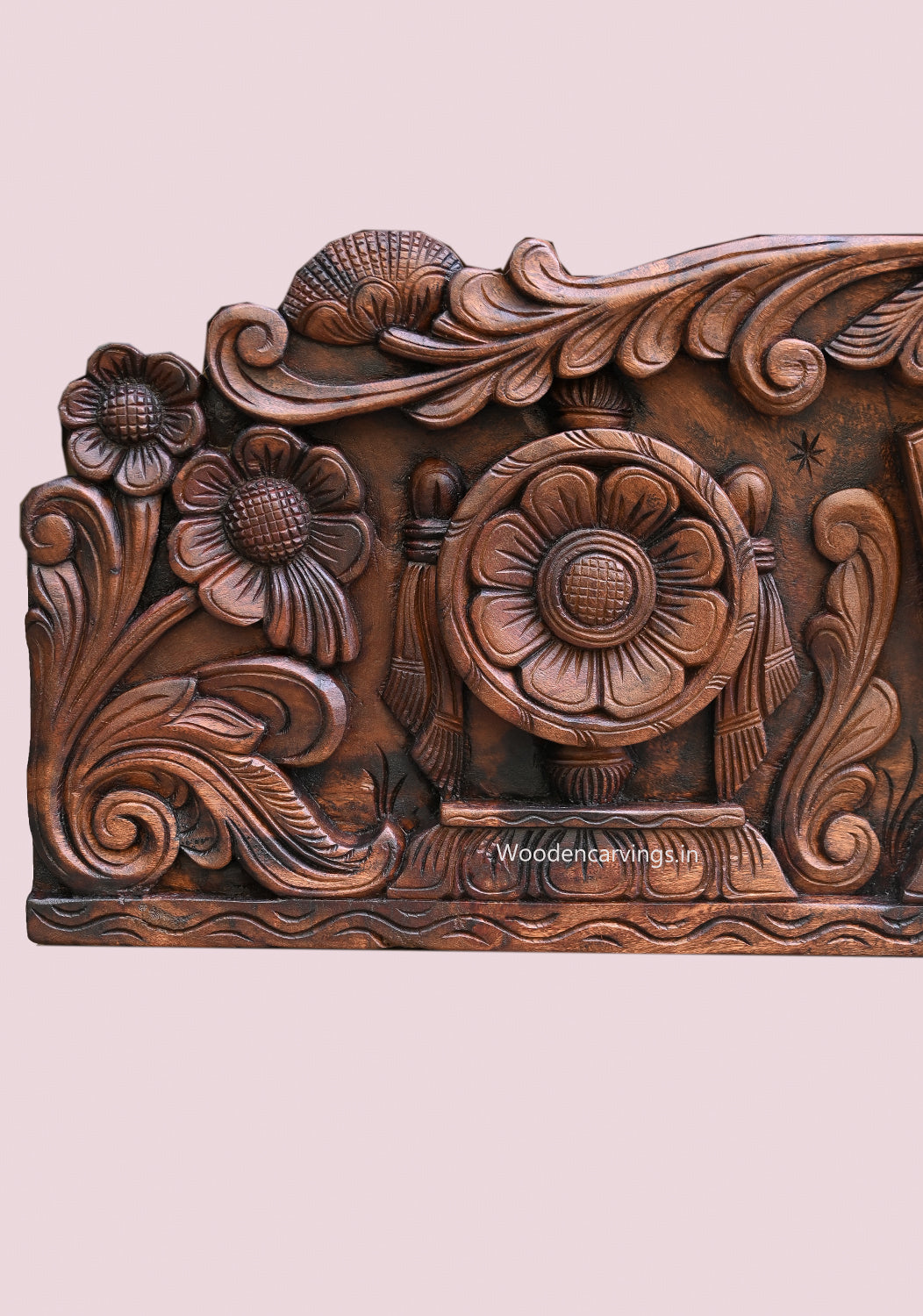 Wooden Lord Vishnu Thirunamam Wall Panel – Vaagai Wood 35.5"