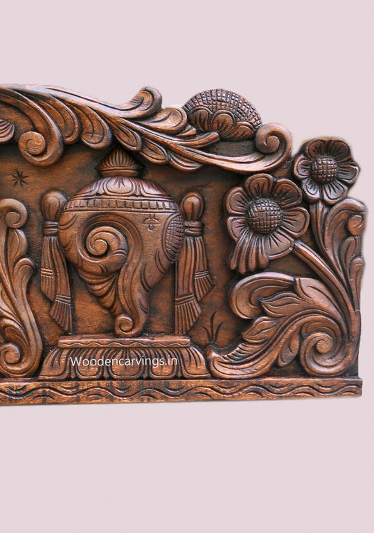 Wooden Lord Vishnu Thirunamam Wall Panel – Vaagai Wood 35.5"