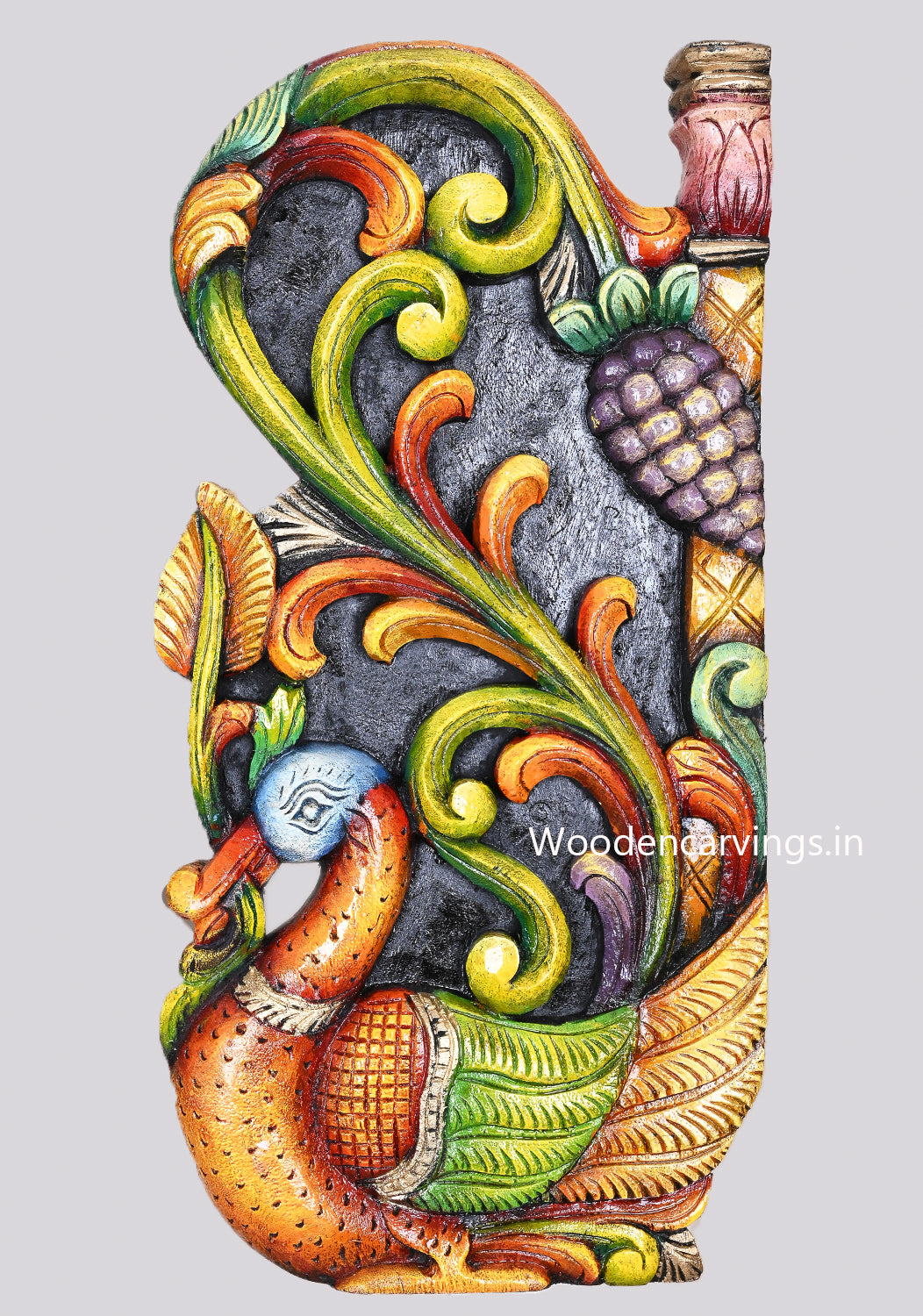 Wooden Wall  Paired Red Swans (Hamsa)- 24"