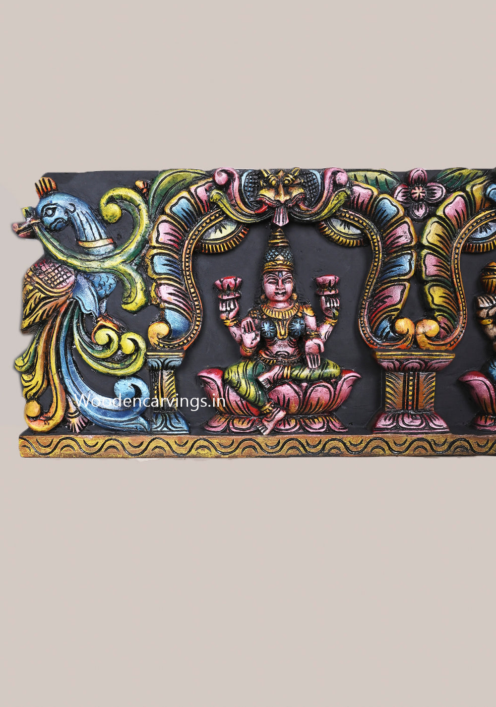 wooden Ganesh, Lakshmi & Saraswati 