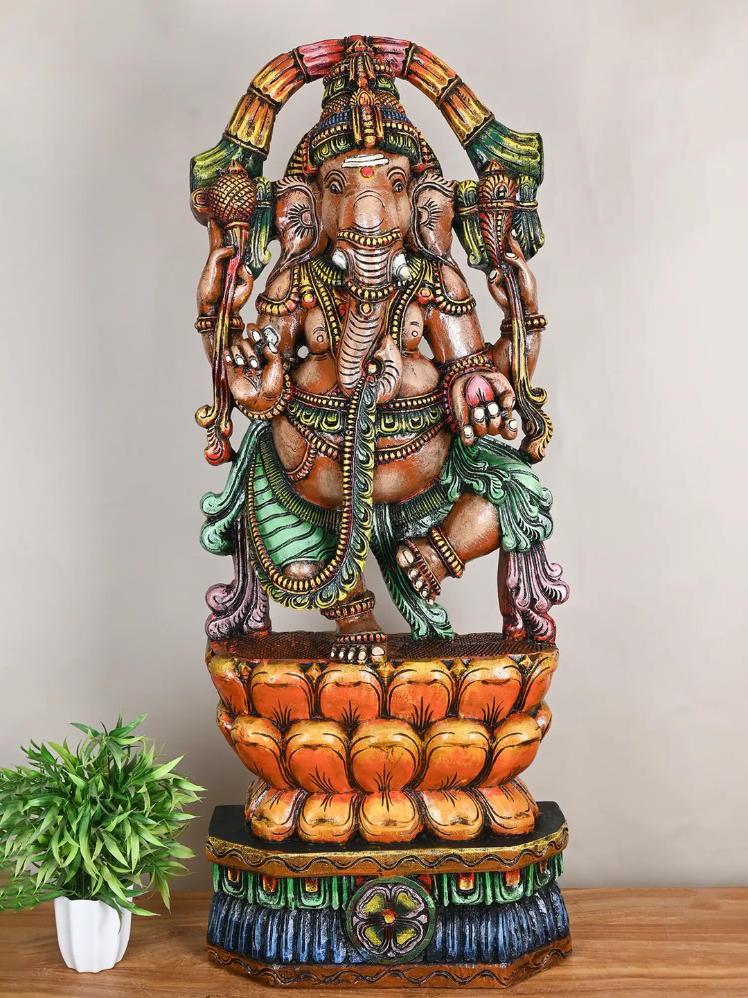 Wooden Dancing Ganapathi