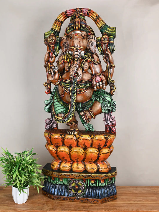 Wooden Dancing Ganapathi