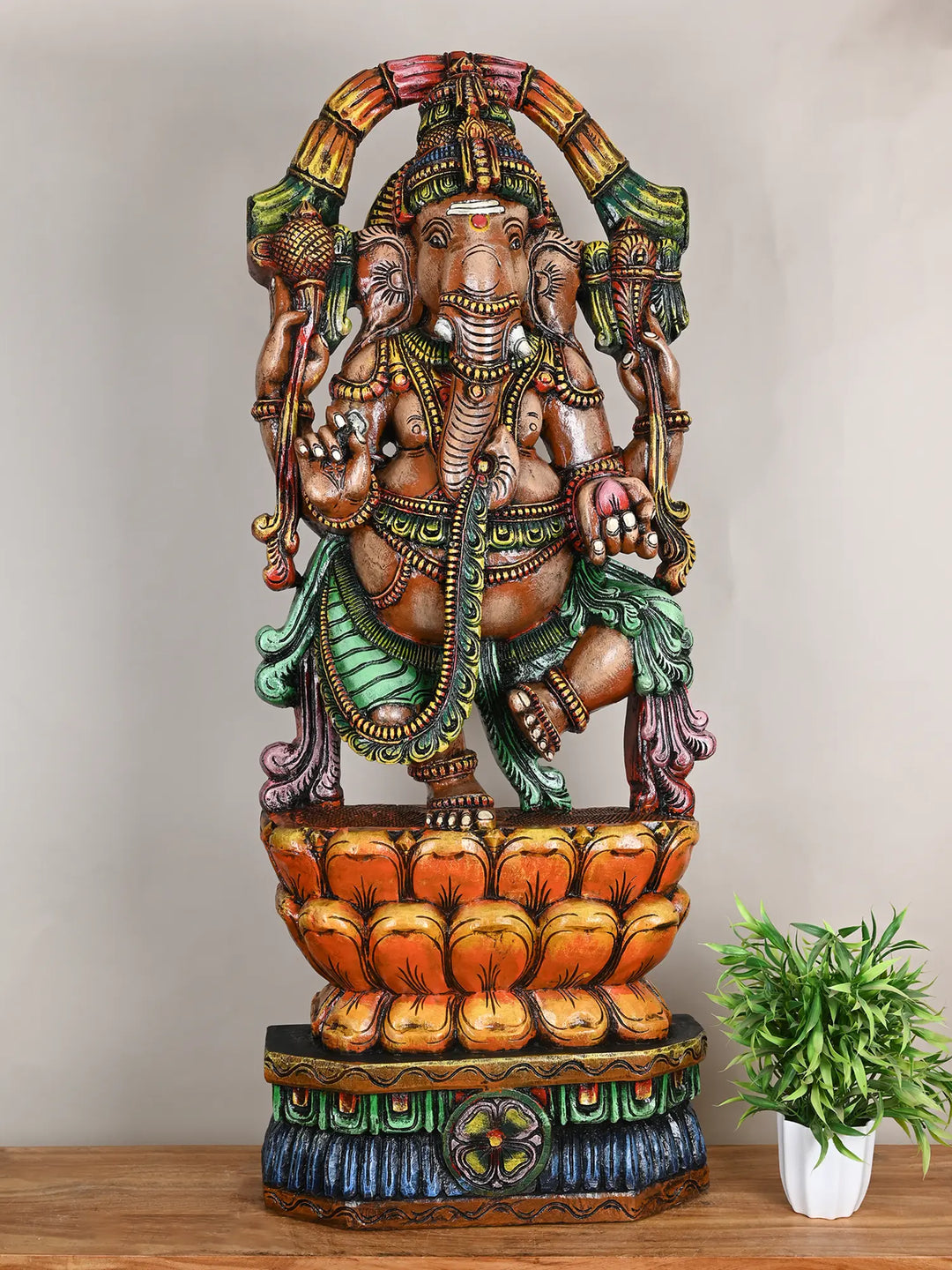 Wooden Dancing Ganapathi