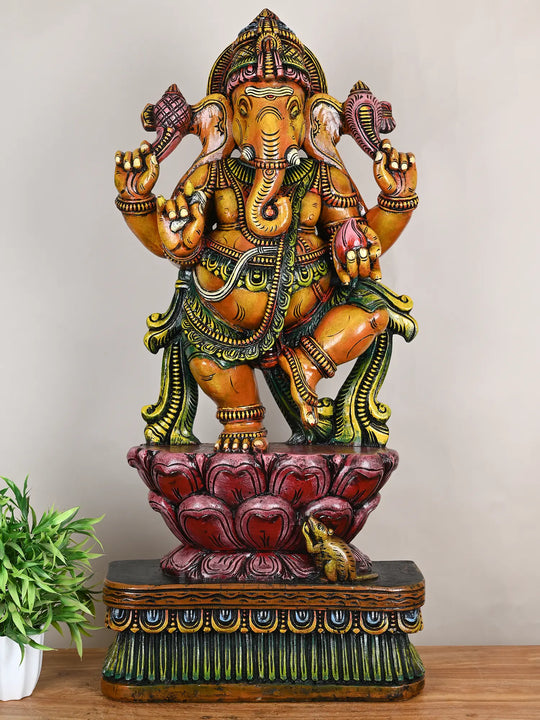 Wooden Dancing Ganapathy