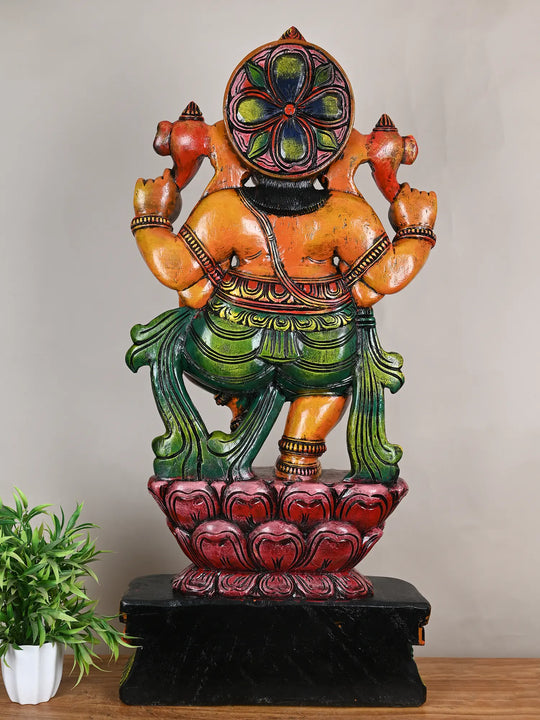 Wooden Dancing Ganapathy