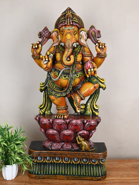 Wooden Dancing Ganapathy