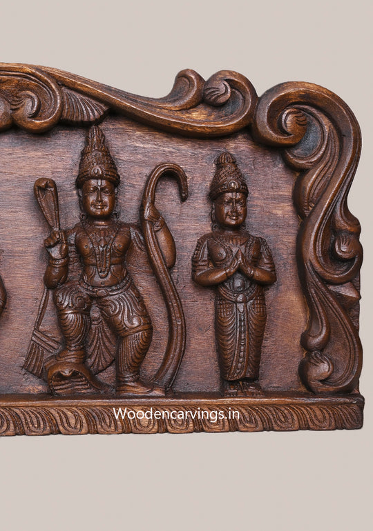 Lord Krishna with Bakasura & Kaliya Wooden Wall Panel - 36" Decor